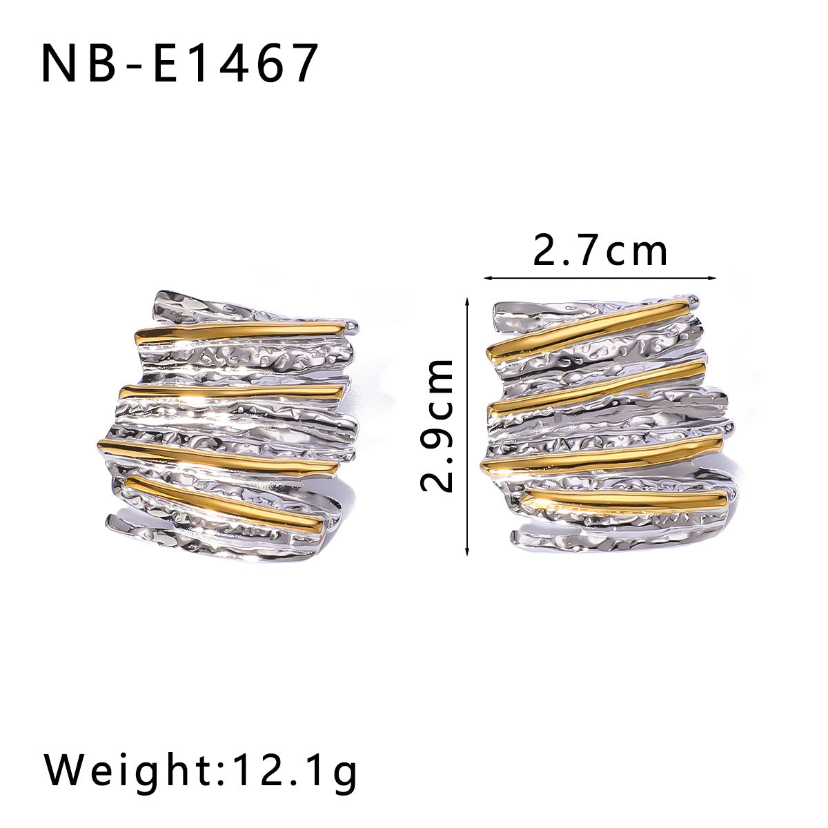 IG Style Irregular Geometric Stainless Steel Electroplating Earrings