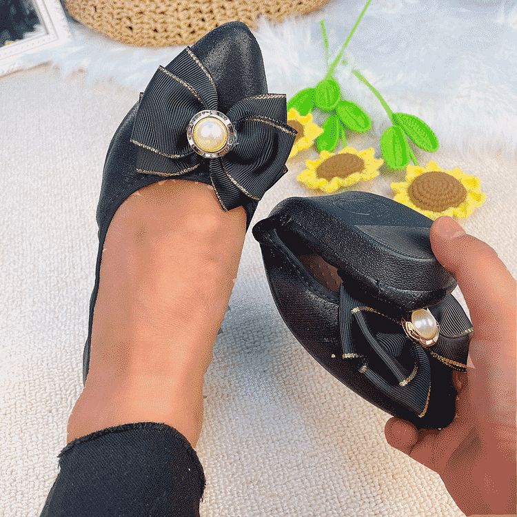 vanccy  Round Head Soft Bottom Shallow Mouth Mother Shoes Flat QueenFunky