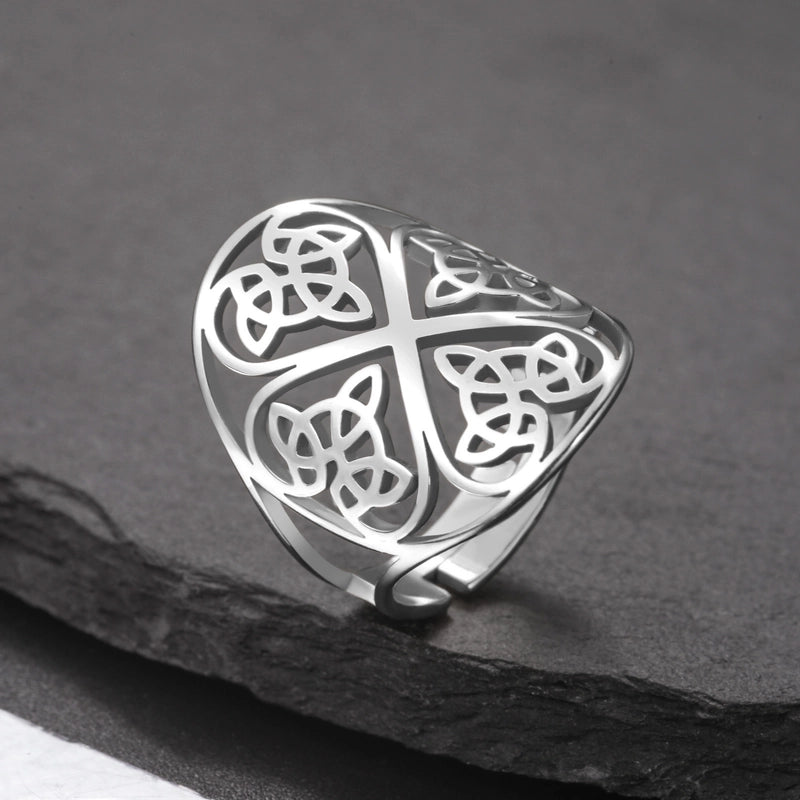 Elegant Exaggerated Geometric 304 Stainless Steel Plating Rings