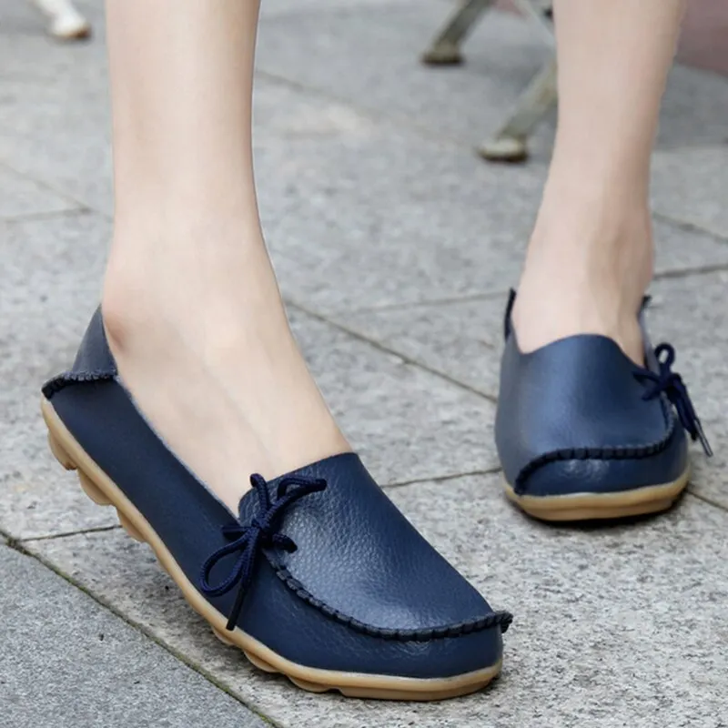 Woman Shoes Casual PU Leather Flat Shoes For Women Round Toe Non Slip Nurse Chef Shoes Women Flats Fashion Chaussure 2021