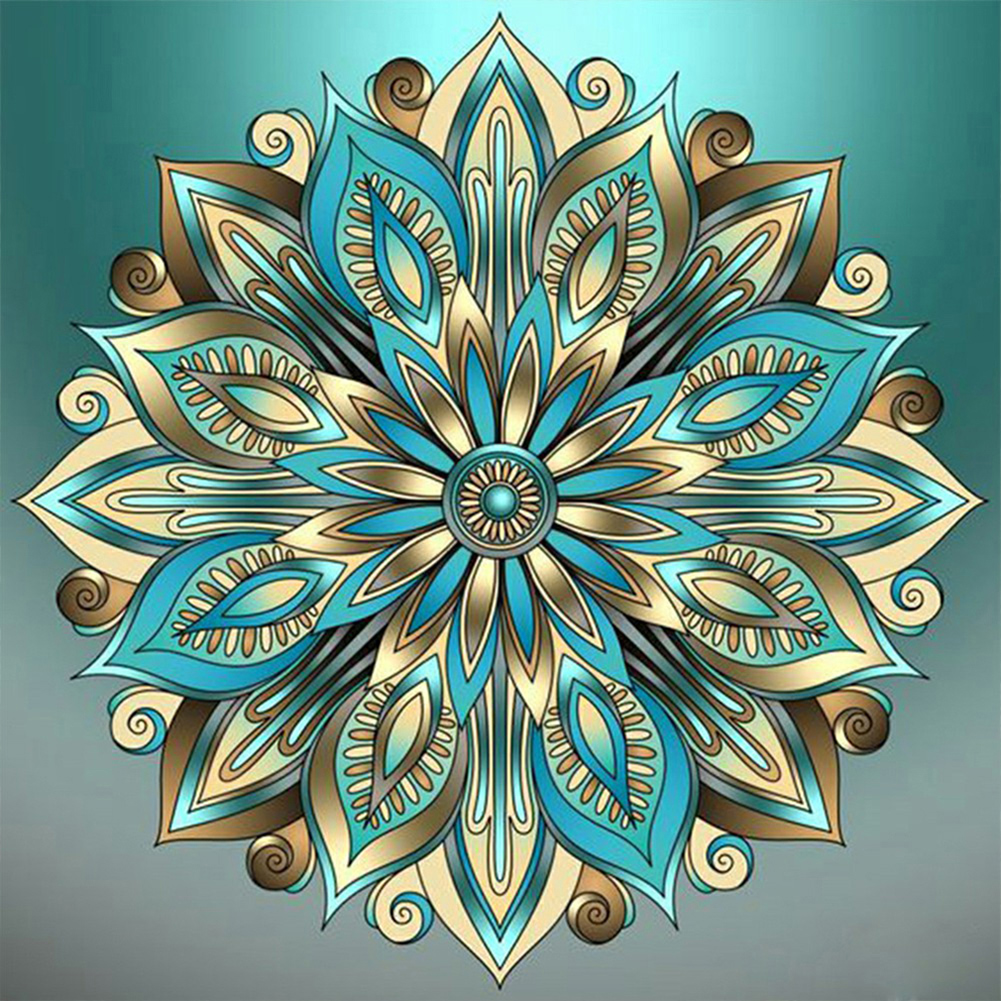 Mandala 40*40CM (Canvas) Full Round Drill Diamond Painting gbfke