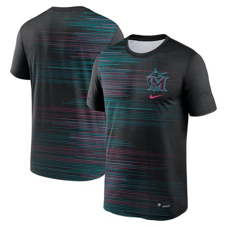 Men's Miami Marlins  Black 2025 City Connect Authentic Collection Velocity Performance T-Shirt