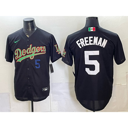 Youth Los Angeles Dodgers #5 Freddie Freeman Black Mexico Jersey LQT7