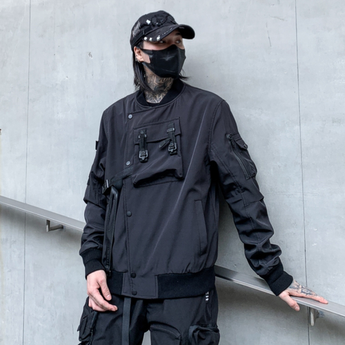 Dawfashion-Functional Wind Tooling Trend Dark Jacket-Yamamoto Diablo Clothing