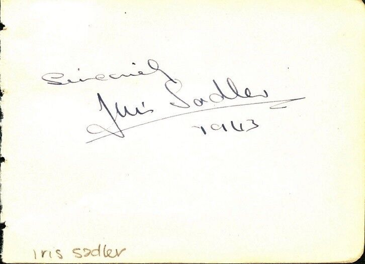 Vintage IRIS SADLER / BERYL BERESFORD & LESLIE HINTON Autographs