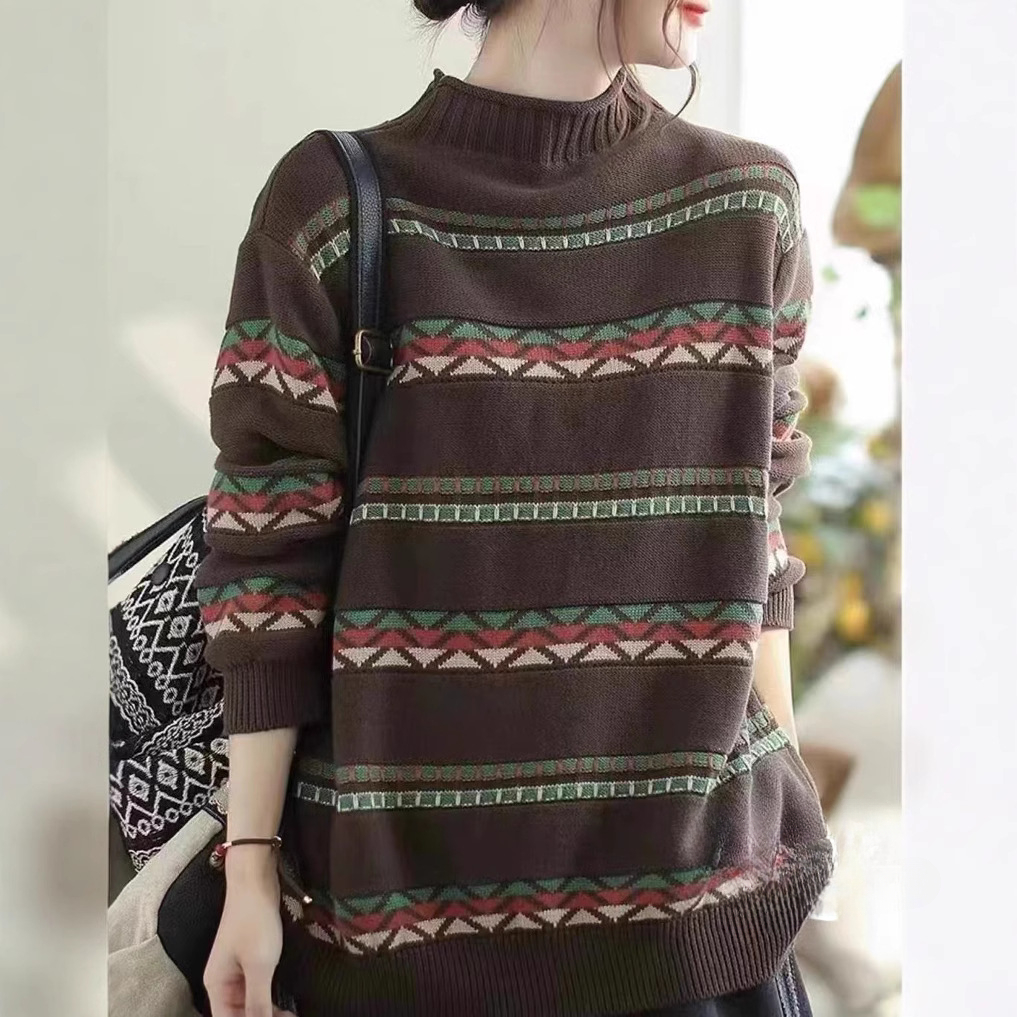 Chicfifth Sweater Women Winter Long Sleeve High Quality Autumn Vintage Top Knitted Cardigan