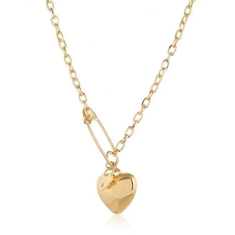 Paper clip Heart Chain Choker Necklace