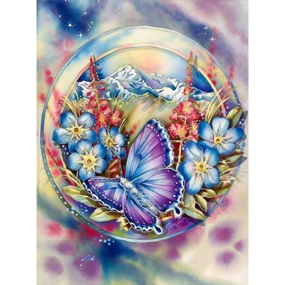 Diamond Painting - Full Square Drill - Flower Butterfly Kit