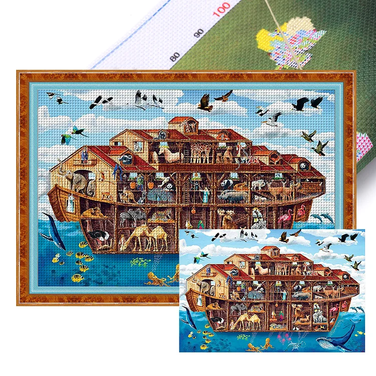 Animals On Noah'S Ark 11CT (70*50CM) Stamped Cross Stitch gbfke