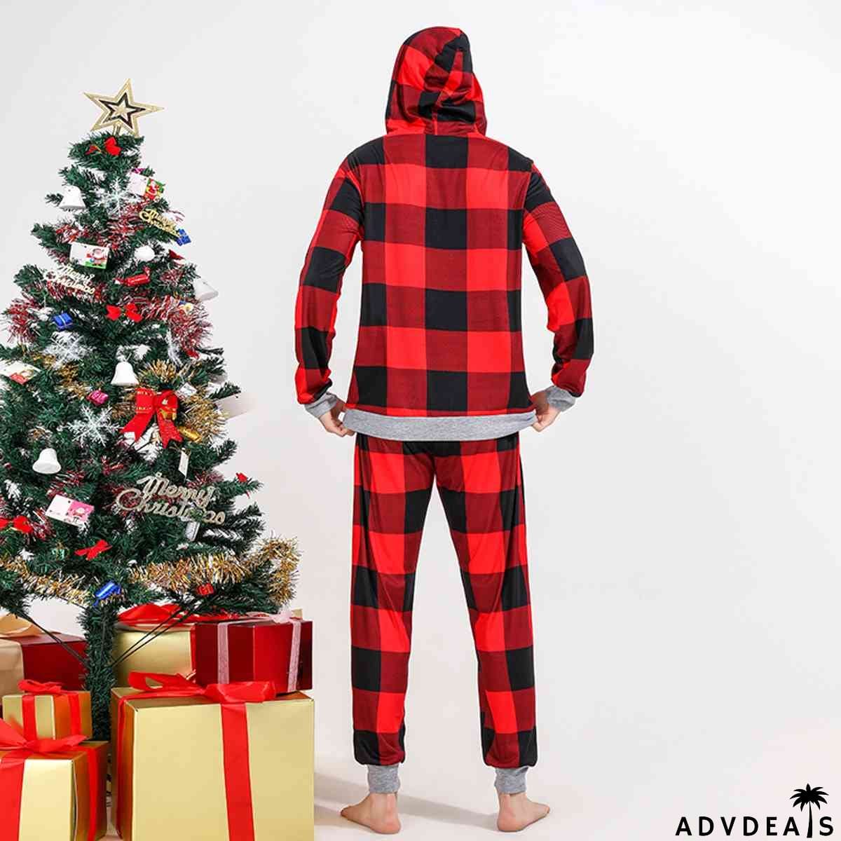 DADDY BEAR Graphic Hoodie and Plaid Pants Set