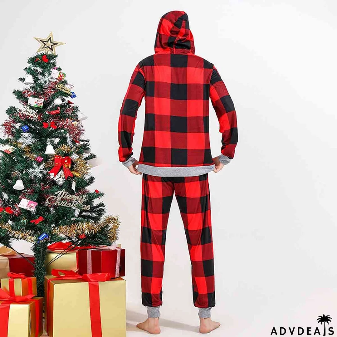 DADDY BEAR Graphic Hoodie and Plaid Pants Set