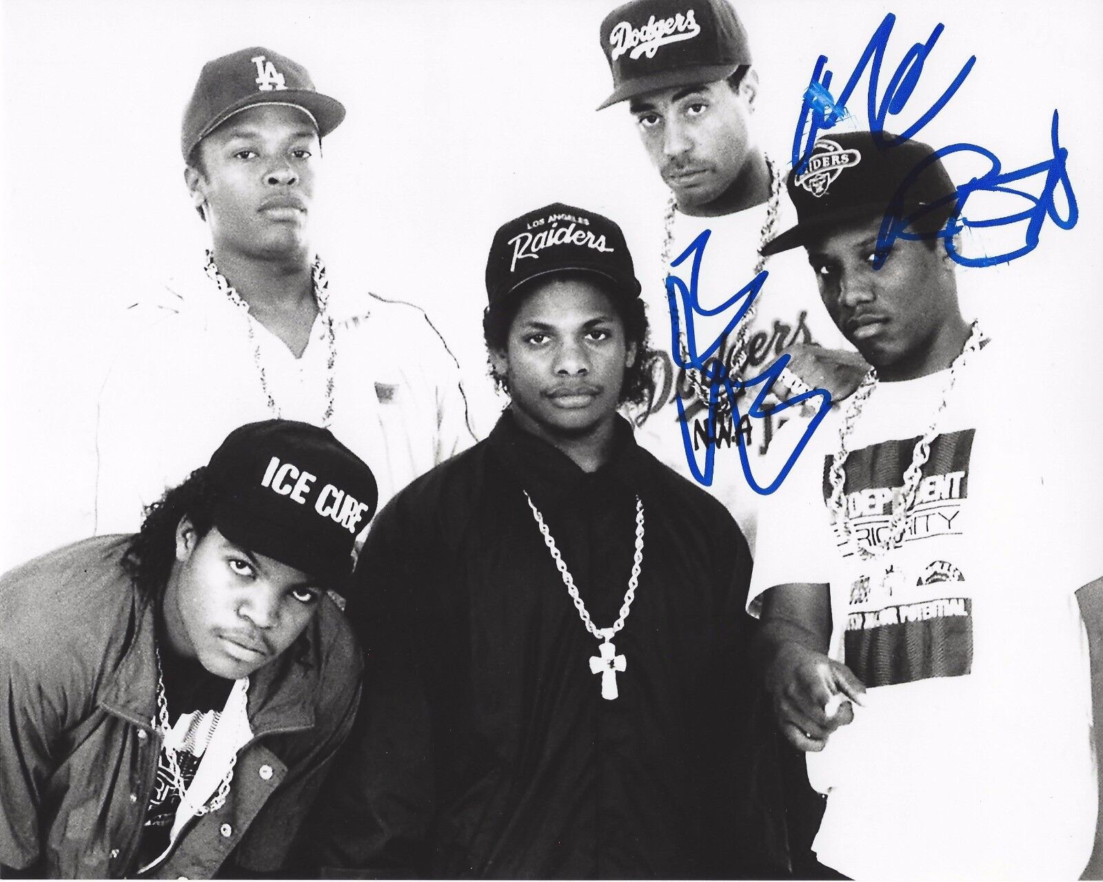 RAP GROUP N.W.A SIGNED 8X10 Photo Poster painting 1 MC REN DJ YELLA COA X2 COMPTON LA ALBUM NWA