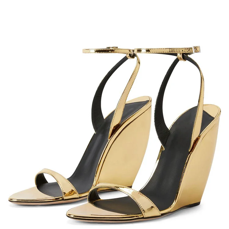 Maldive Gold Mirror Flower Heeled Sandals | SIMMI London