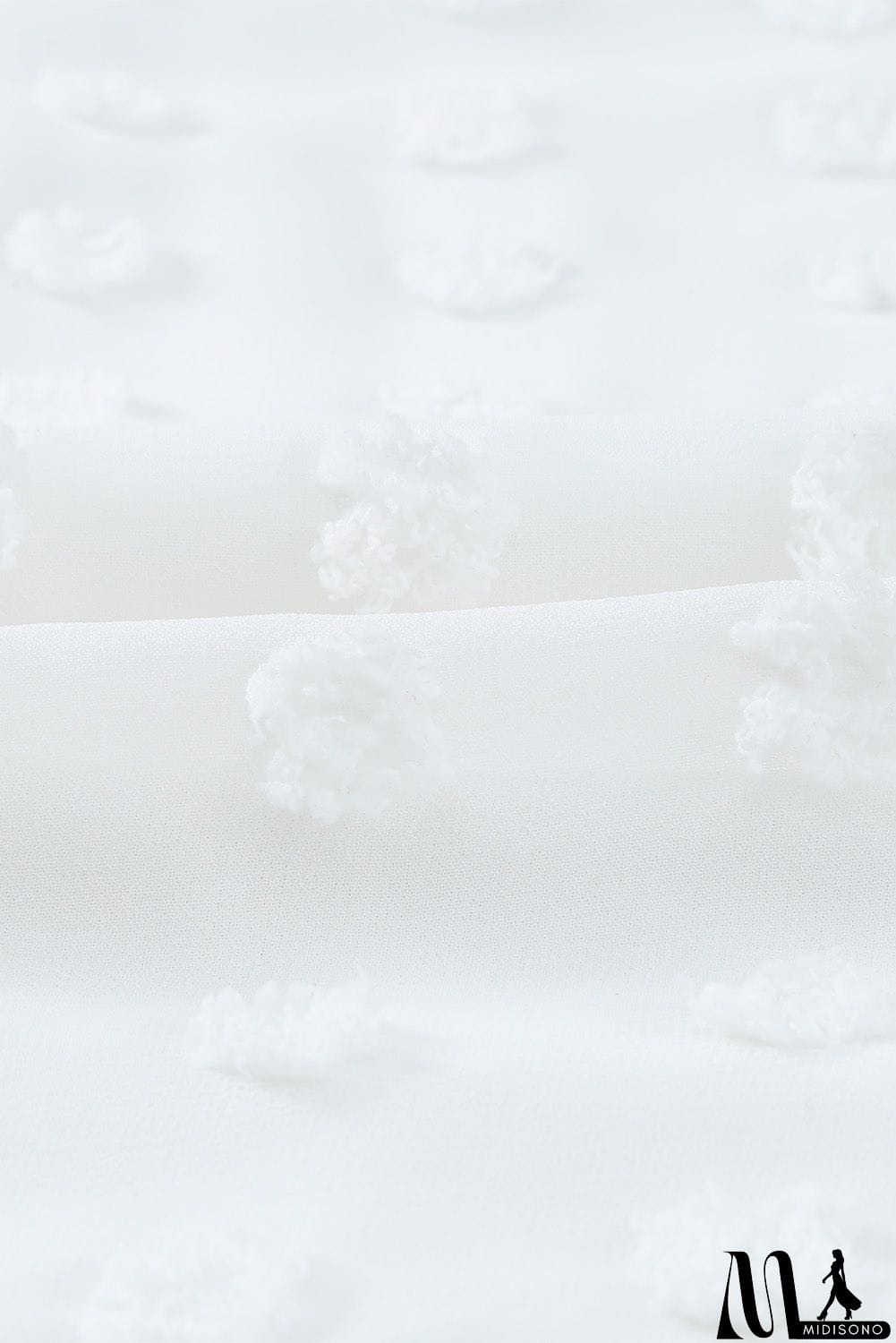 MidiSono - Swiss Dot Bubble Sleeve Blouse