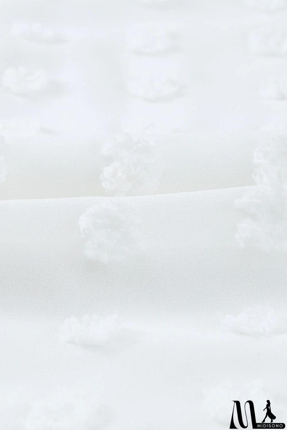 MidiSono - Swiss Dot Bubble Sleeve Blouse