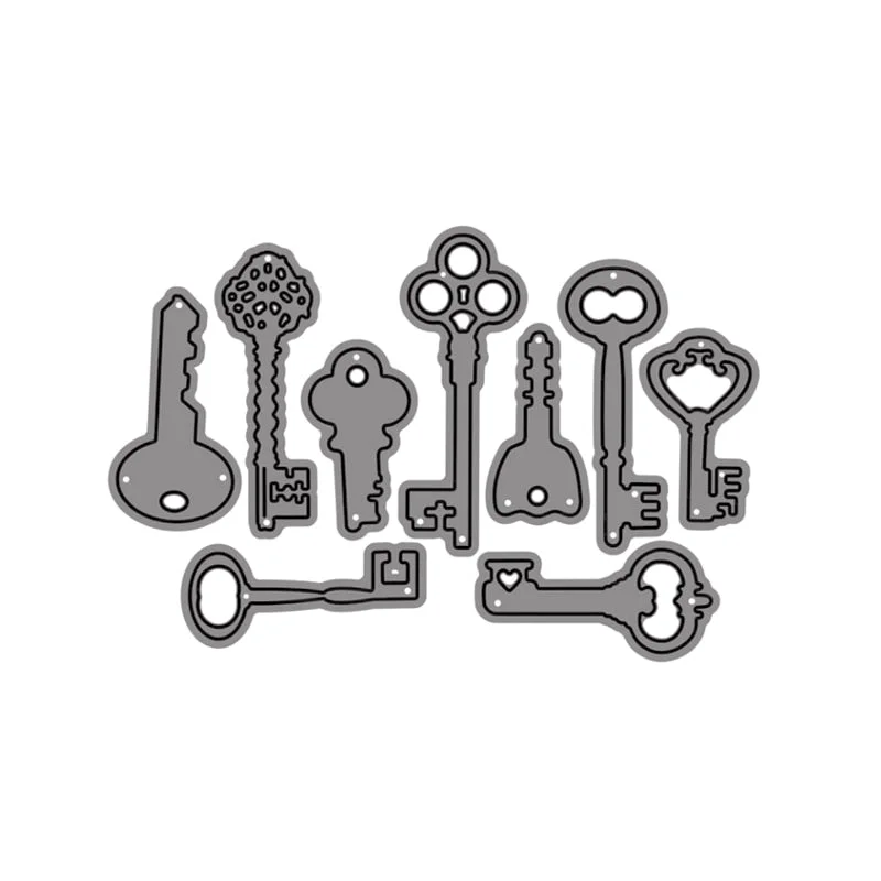 9pcs Metal cutting die cut mold different forms of keys for card making scrapbooking paper photo album craft template mold 2021