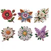 (US Only)6Pcs 2D/Flat DIY Flowers Diamond Painting Fridge Magnets Kit for Art Crafts Gift