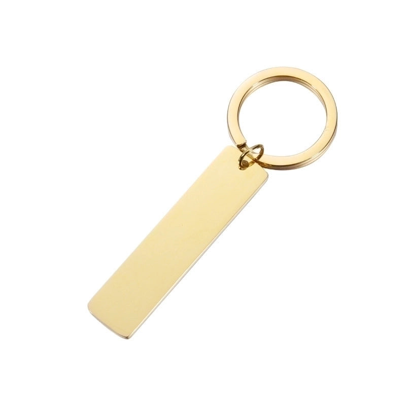 Minimalist Solid Color Stainless Steel Plating None 18K Gold Plated Keychain
