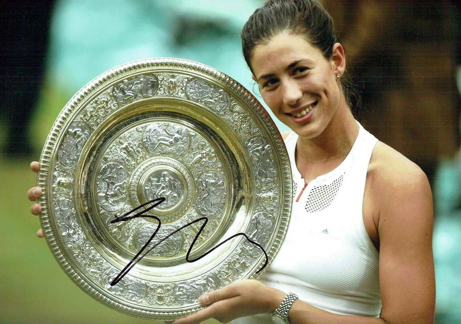 Garbi?e MUGURUZA SIGNED Autograph WIMBLEDON Tennis Champion 12X8 Photo Poster painting AFTAL COA