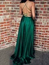 Wet Look Backless Condole Belt Maxi Dress