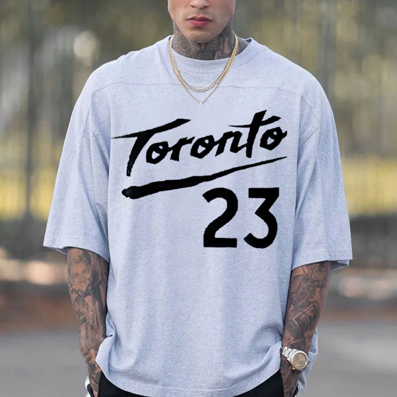 Toronto Raptors Basketball Letter Print T-shirt-barclient