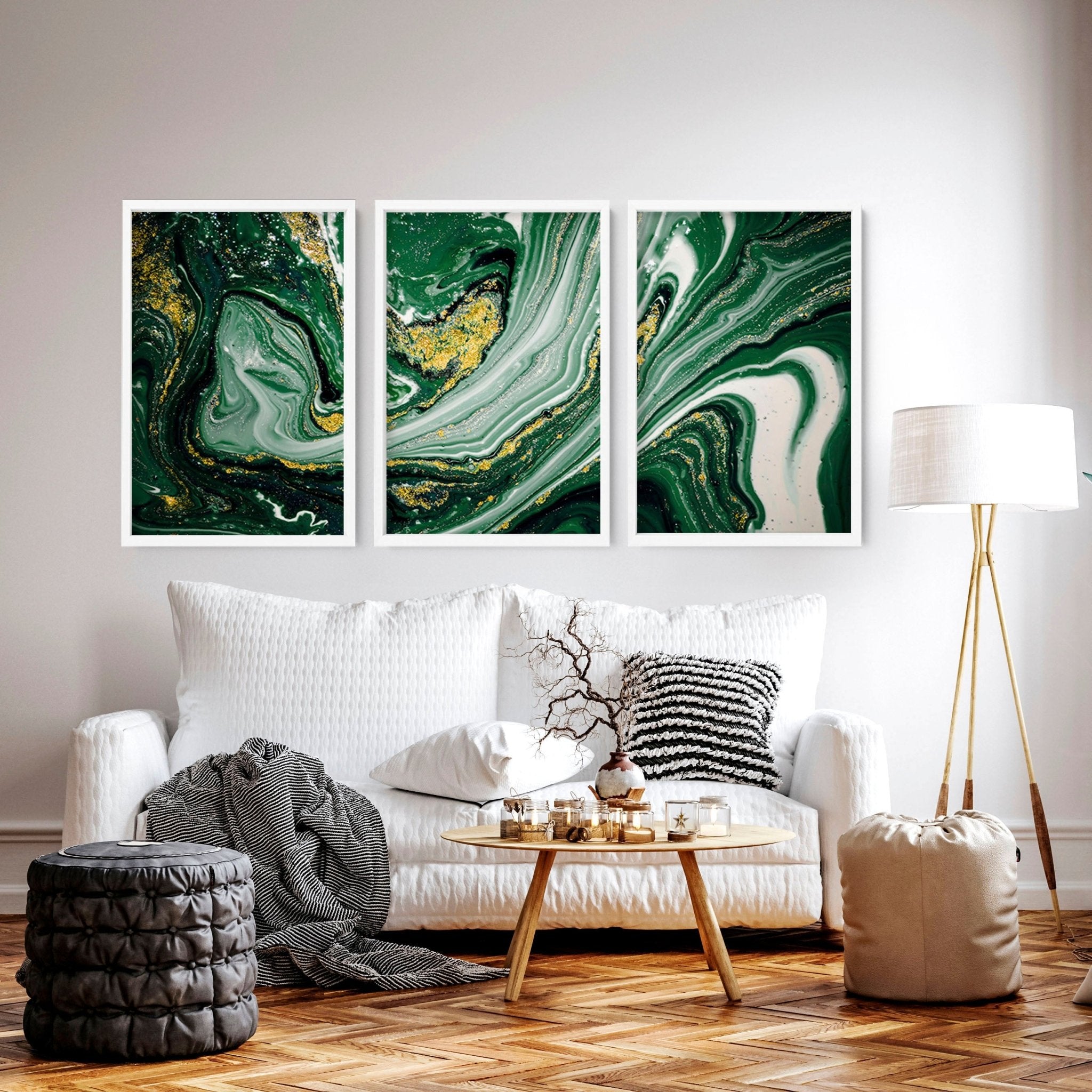 Wall abstract art | set of 3 Marble wall art prints everthome