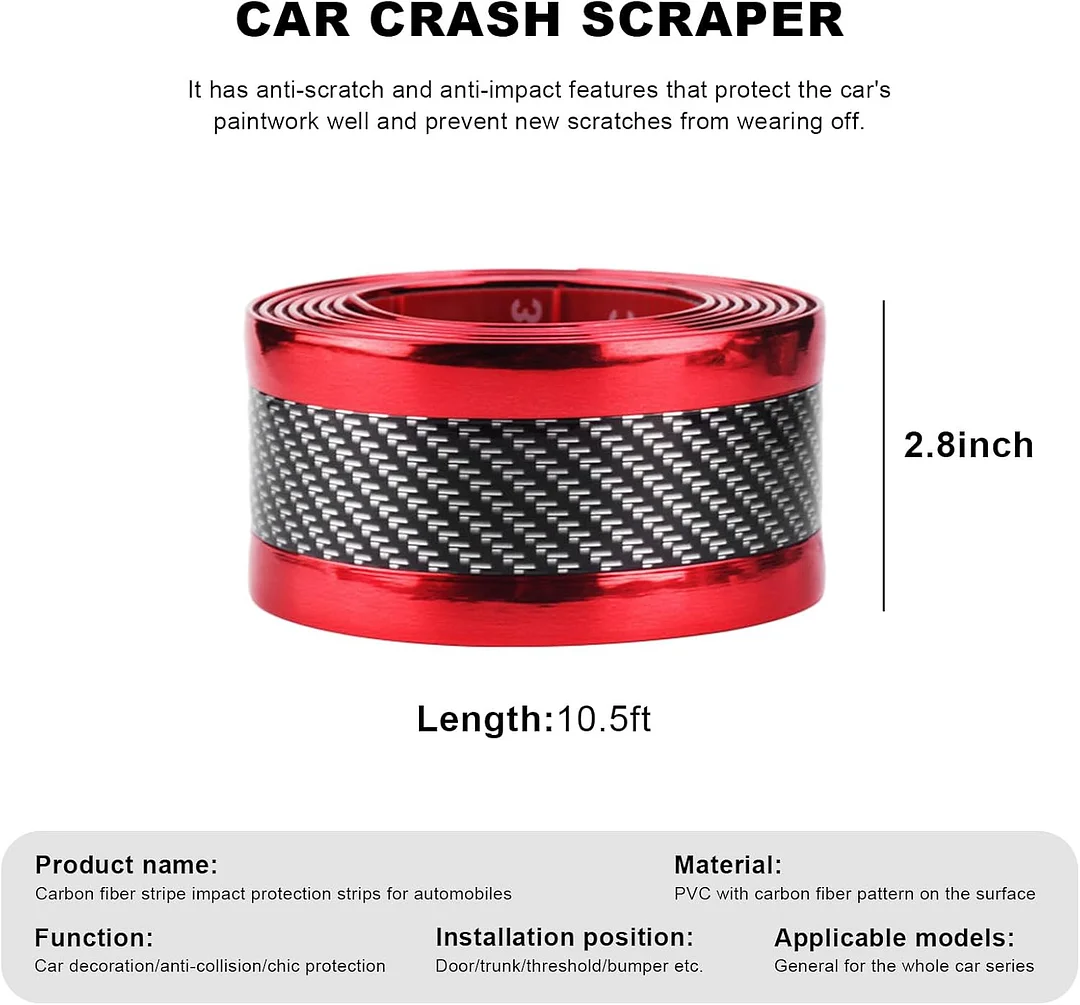 Car door anti-collision and anti-scratch cover sticker, waterproof carbon fiber door sill protection tape