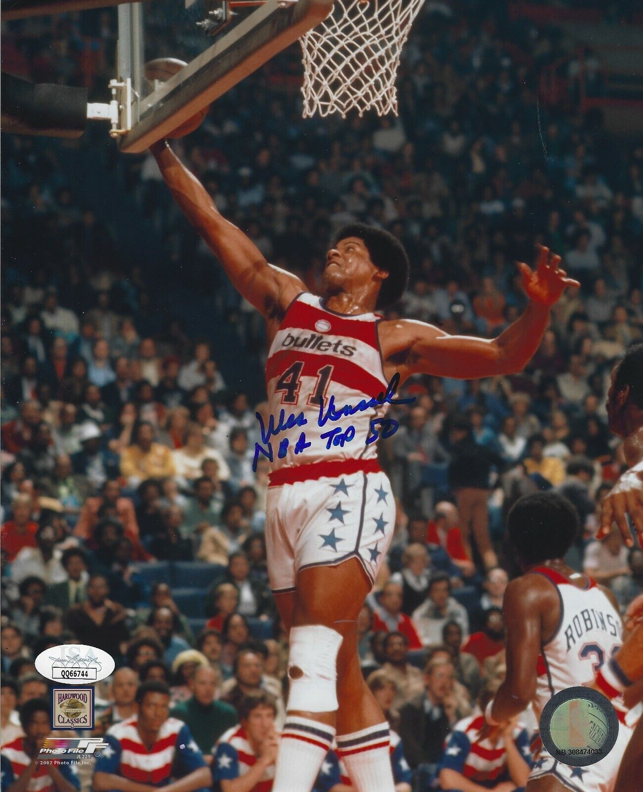 Signed 8x10 WES UNSELD NBA TOP 50 Washington Bullets Autographed Photo Poster painting JSA