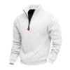 Men's Fleece-Lined Heavyweight Loose Fit Outdoor Warm Stand Collar Logo Casual Sports Sweatshirt by Inlyline