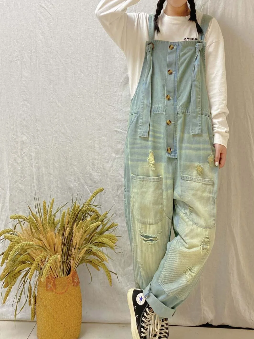 Women Half Sleeve V-neck Solid Color Dress