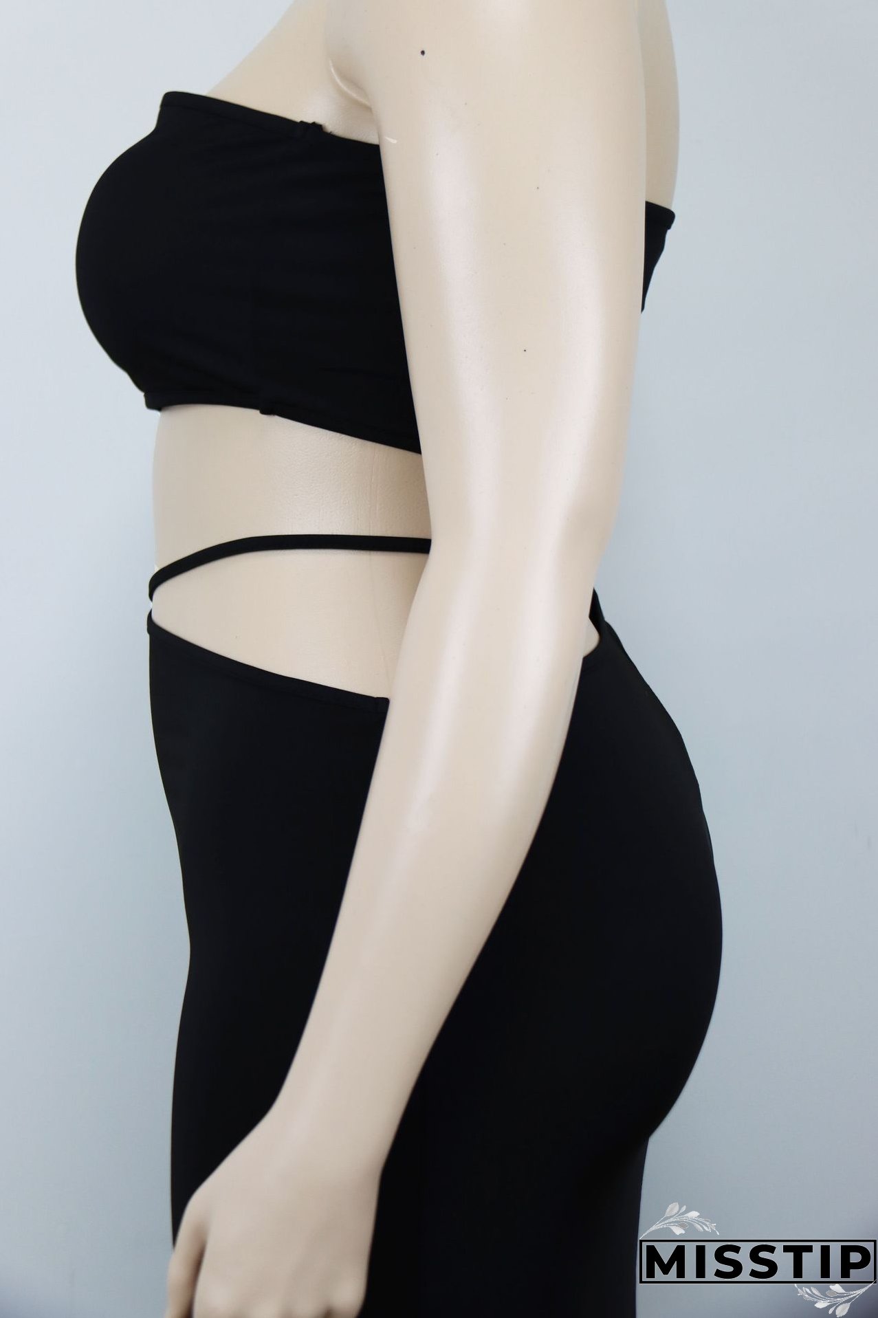 Summer Africa Plus Size Women Strapless Top and Lace Up Skirt Two-piece Set