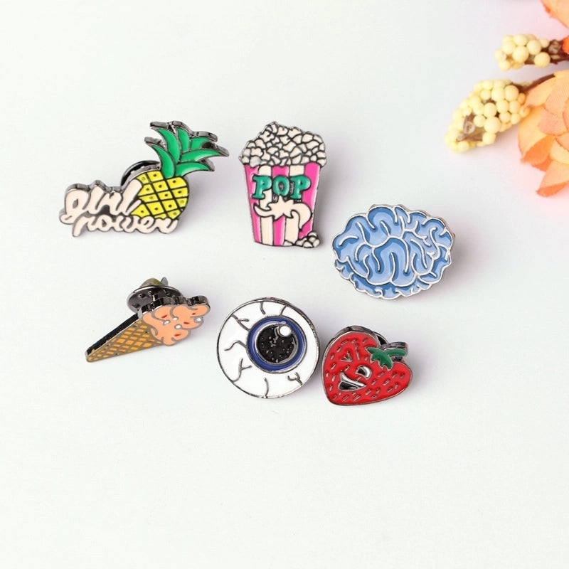 Cartoon Style Pin Eye Alloy Plating Unisex Brooches