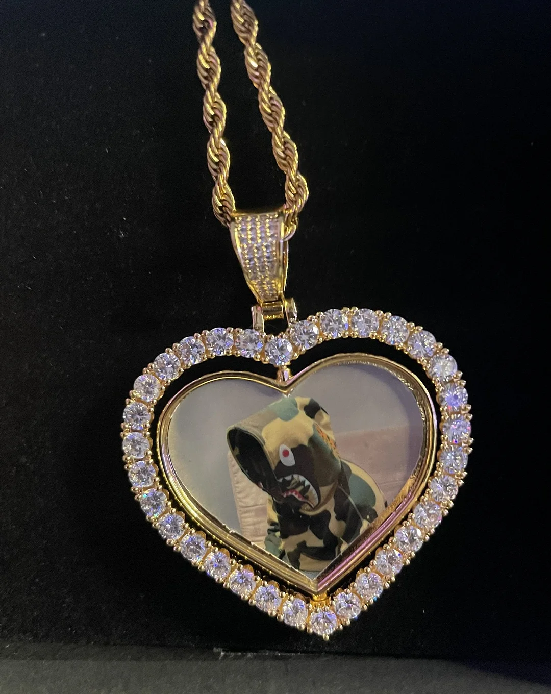 Custom Heart Double Sided Spinning Photo Pendant
