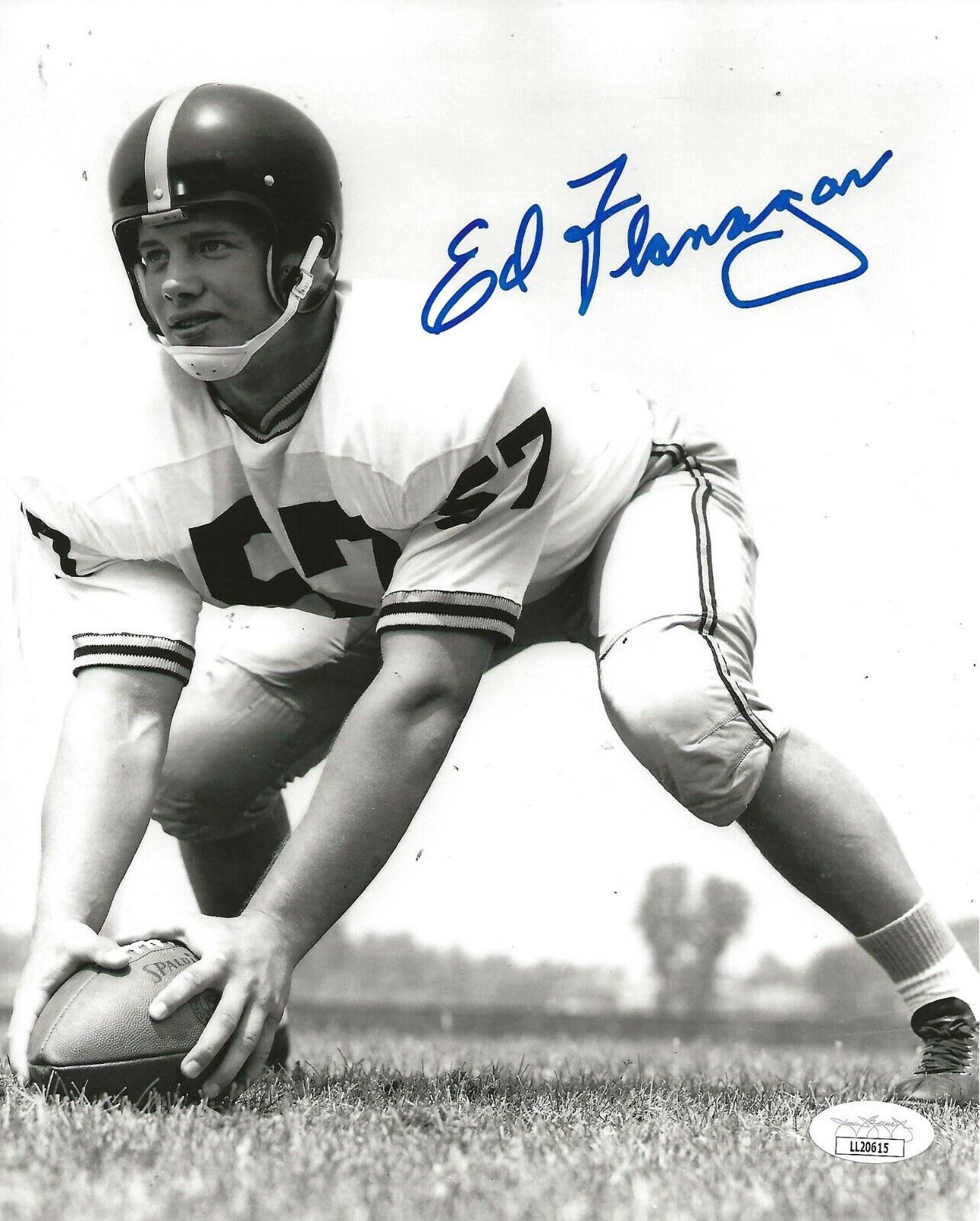 Ed Flanagan Detroit Lions signed Purdue Boilermakers 8x10 Photo Poster painting autographed JSA