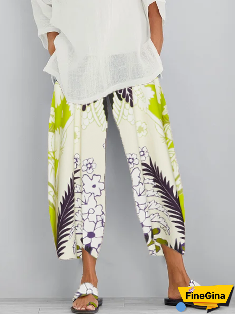 Floral Cotton Pants