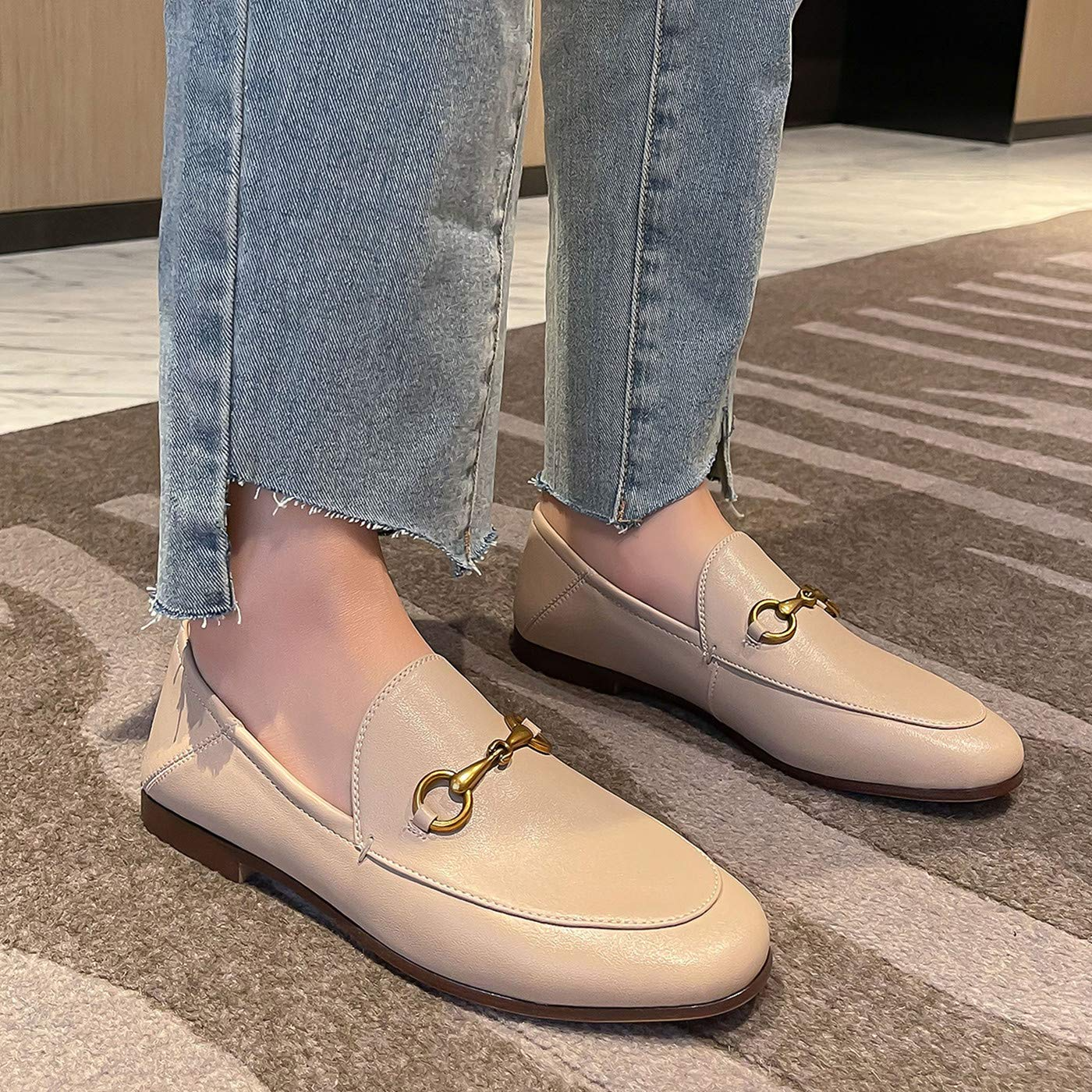 Women's Loafers Low Heel Flats Lady Work Mules Shoes-vocosishoes
