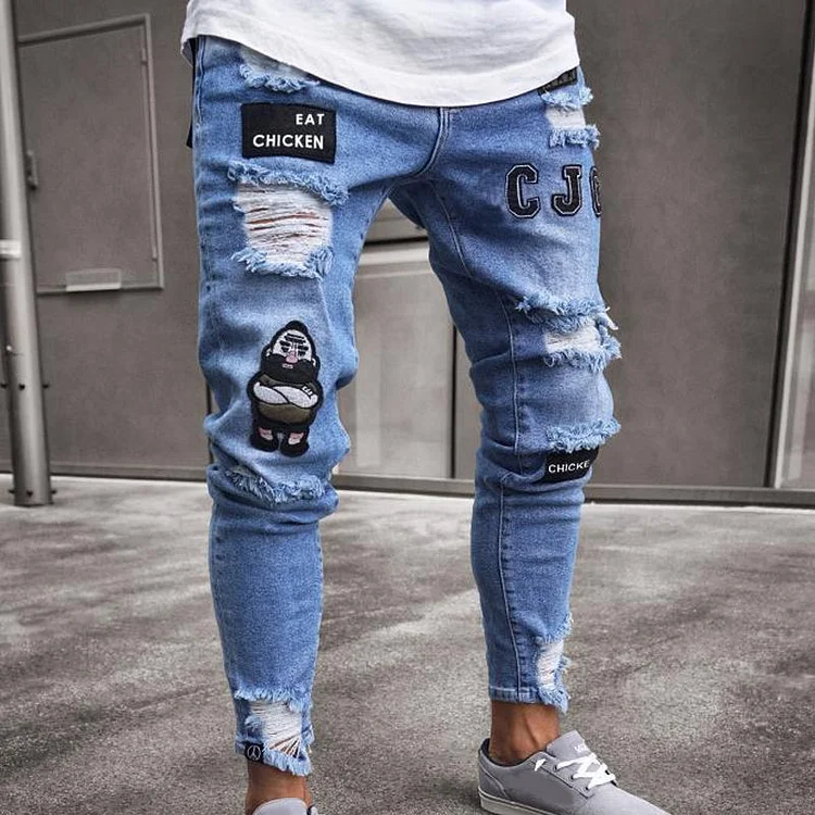 👖 50% RABATT! 🔥 Herren Jeans in Schwarz &ndash; Slim Fit mit Destroyed-Effekt, Moderner Streetstyle F&uuml;r Einen Coolen Look 🖤
