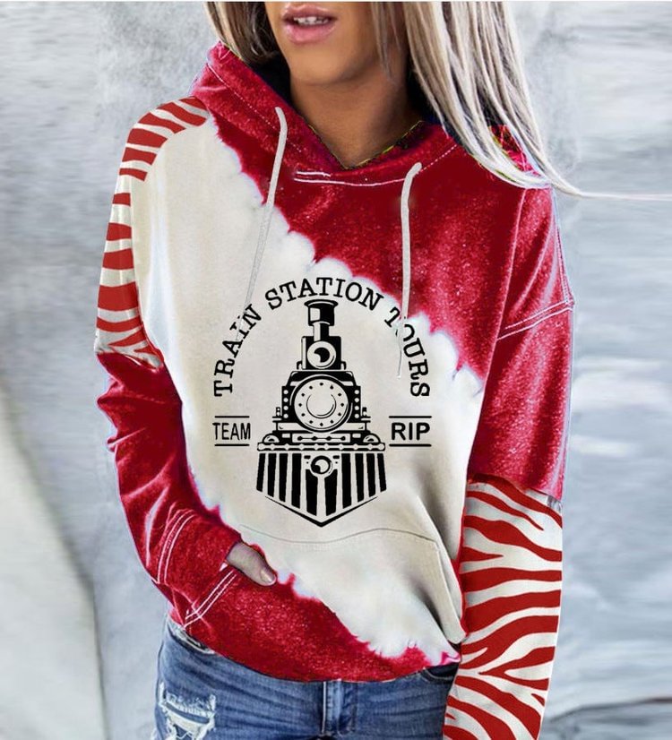 Women Yellowstone Tie-dye Long Sleeve Hoodie Sweatshirt