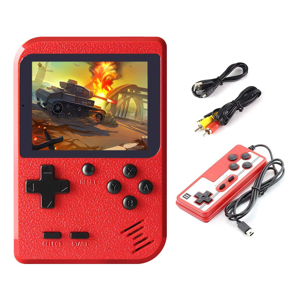 

Classic 500 Games Video Player Rechargeable Handheld Game Console (Red), 501 Original