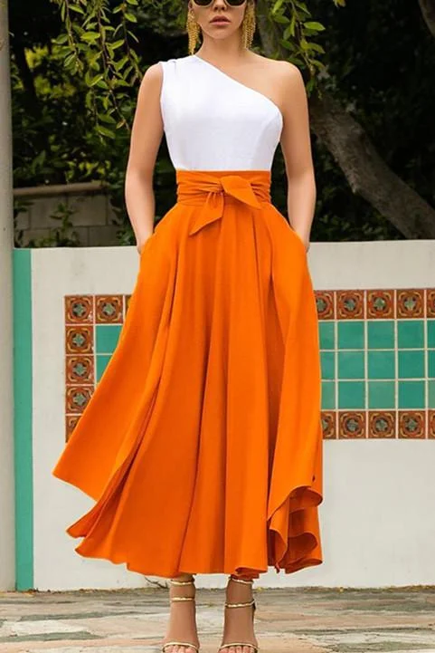 Fashion Casual Pure-Color Elegant Skirt