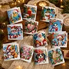 12Pcs Diamond Painting Cave Snowman Greeting Card Set with Envelope