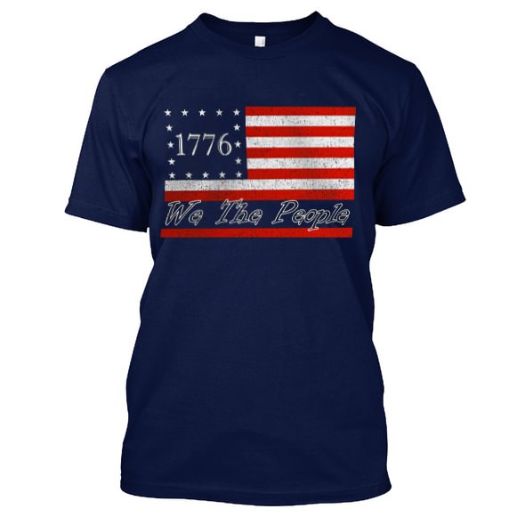 We The People America Flag Designer Print Mens T-shirt - Krazyskull