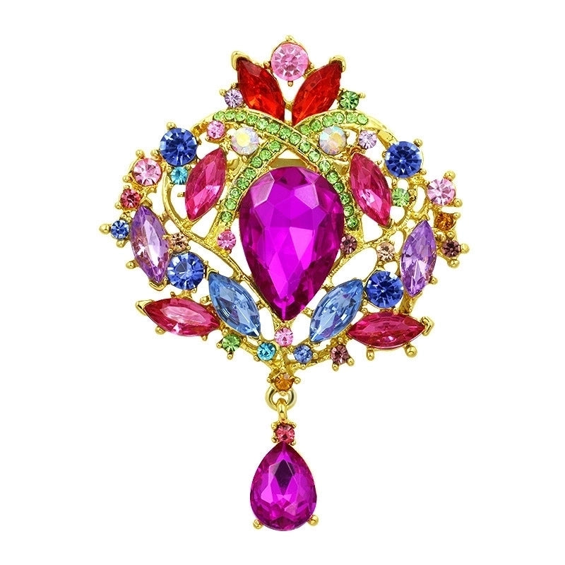 2 Pieces Fashion Pin Crown Alloy Rhinestones Women’S Brooches