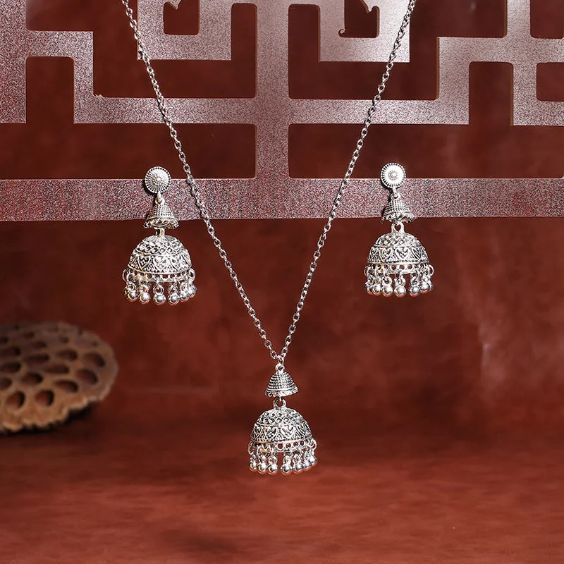 Women's Bohemia Fringe Necklace Earrings Set