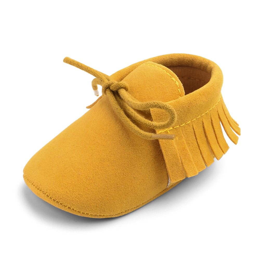 Letclo™ 2021 Newborn Infant Boy Girl Classical Lace-up Tassels Suede Sofe Anti-slip Toddler Crawl 10-colors Baby Shoes letclo Letclo