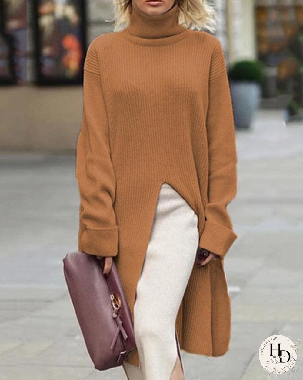 Casual Long Sleeve Turtleneck Sweater