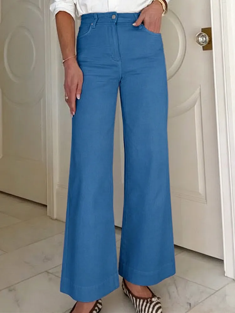 Cozy Casual High Waist Wide Leg Jeans