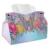 (24cm)Purple Rainbow Butterfly 24cm DIY Diamond Painting Rhinestones Decorative Tissue Box Reusable Crystal Mosaic PU Tissue Holder for Home Car Desk Decoration Craft