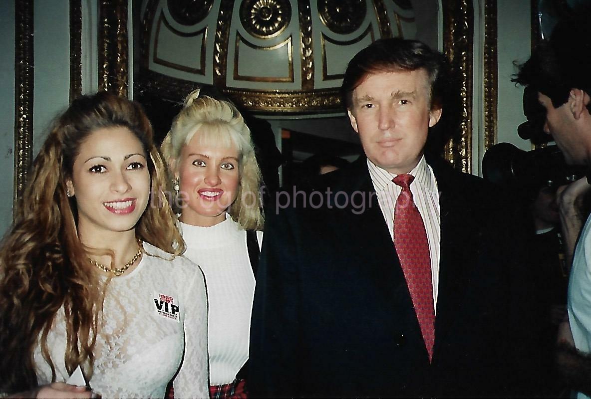 FOUND Photo Poster painting 1990's NEW YORK CITY Color DONALD TRUMP Original Snapshot 112 13 P