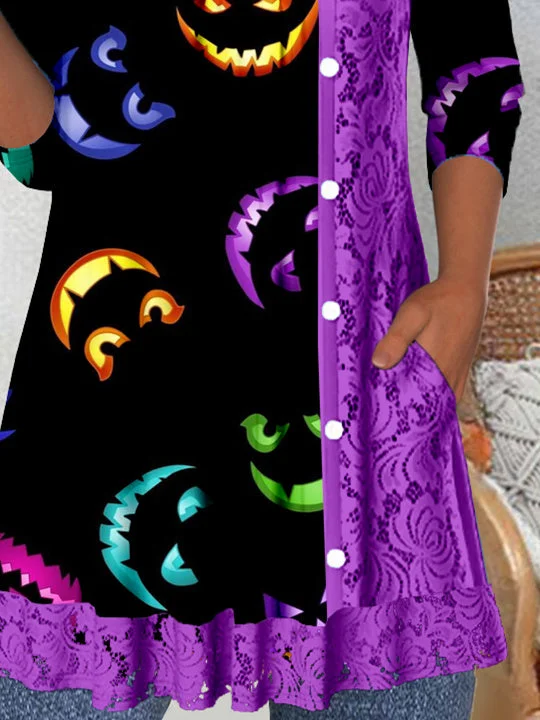 Women Half Sleeve V-neck Solid Color Dress